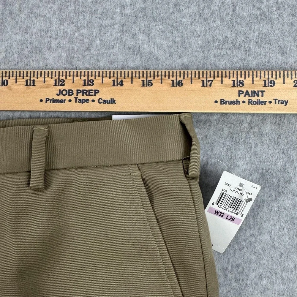 Van Heusen Traveler Dress Pants Mens 32x29 Beige Non Iron Microfiber NEW $60